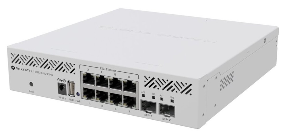 MikroTik CRS310-8G+2S+IN 8x 2.5GbE LAN port, 2x SFP+ port Cloud Router Switch