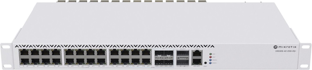 MikroTik CRS326-4C+20G+2Q+RM 1U 19" 20x2.5GbE Multi-Gigabit LAN 4x10GbE RJ45/SFP+ 2xQSFP+ port Cloud Router Switch