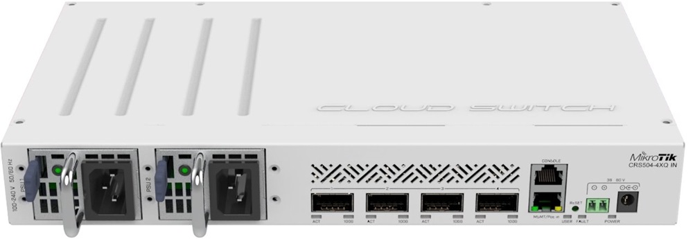 MikroTik CRS504-4XQ-IN L5 1xFE LAN, 4x 100G QSFP28 port Cloud Router Switch