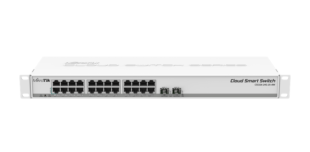 MikroTik CSS326-24G-2S+RM 1U 19" 24port GbE LAN 2x 10GbE SFP+ Cloud Smart Switch