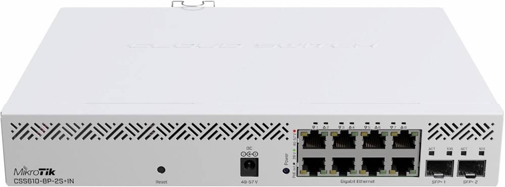 MikroTik CSS610-8P-2S+IN 8xGbE PoE LAN 2xSFP+ port Cloud Smart Switch