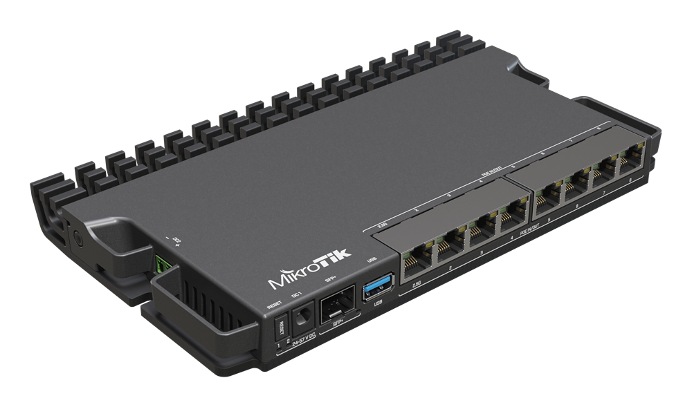 MikroTik RB5009UPR+S+IN 1x2.5GbE PoE LAN 7xGbE PoE LAN 1xSFP+ port Smart router