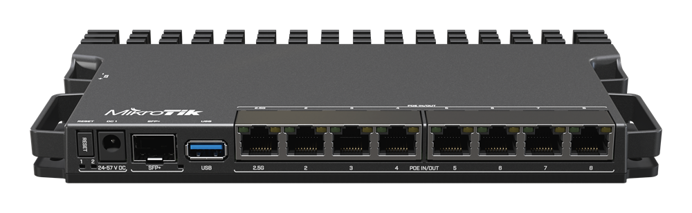 MikroTik RB5009UPR+S+IN 1x2.5GbE PoE LAN 7xGbE PoE LAN 1xSFP+ port Smart router