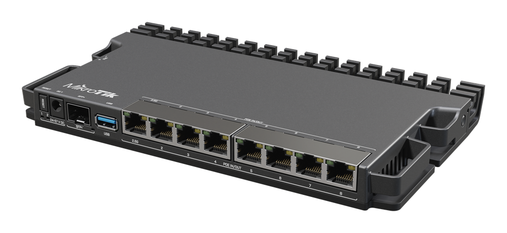 MikroTik RB5009UPR+S+IN 1x2.5GbE PoE LAN 7xGbE PoE LAN 1xSFP+ port Smart router