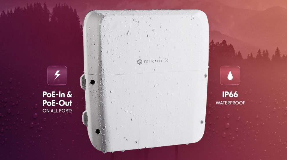 MikroTik RB5009UPr+S+OUT 1x2.5GbE PoE LAN 7xGbE PoE LAN 1xSFP+ port IP66 kültéri Smart router
