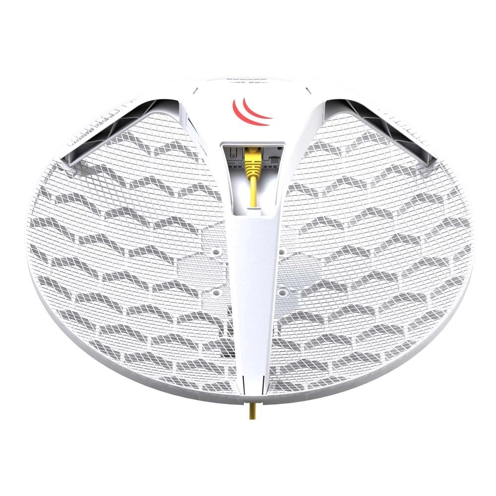 MikroTik RBLHG5kit 1x10/100 LAN port 2x2 5GHz 24.5 dBi 25fokos integrált rádió CPE/antenna 3db/csomag