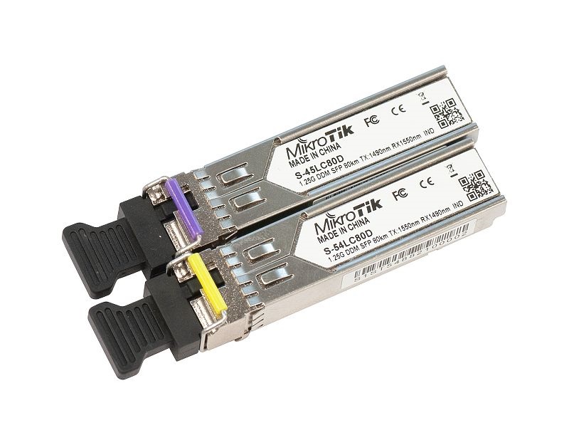 MikroTik S-4554LC80D SFP modul pár 1.25G SM 80km 1490nm/1550nm