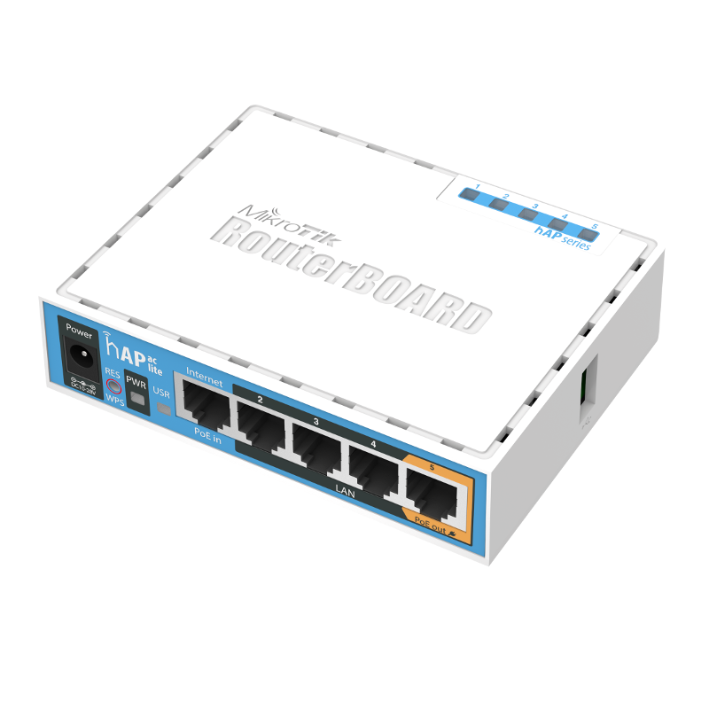 MikroTik hAP ac lite RB952Ui-5ac2nD L4 64Mb 5x FE LAN Dual-band Vezeték nélküli Router