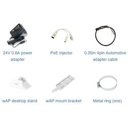 MikroTik wAP LoRa9 Kit 1xFE LAN port 1xLoRa9 miniPCI-e kártya 2,4GHz Dual-Band Vezeték nélküli integrált antenna kit