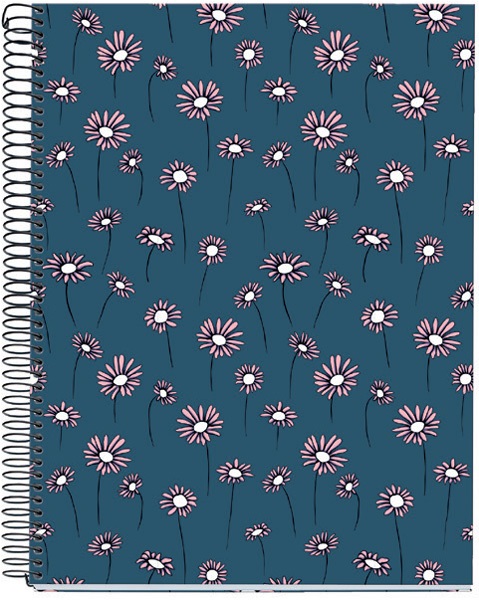 Miquelrius Daisies A4 4x30 lap kockás spirálfüzet