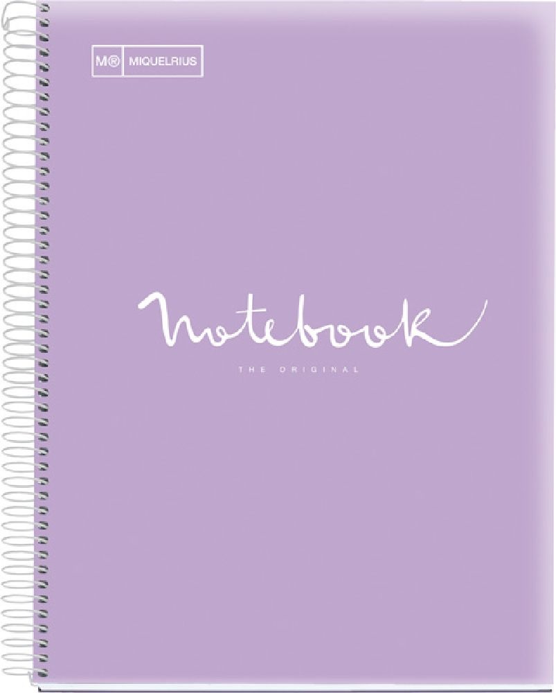 Miquelrius Emotions A4 PP 5x24 lapos levendula kockás spirálfüzet