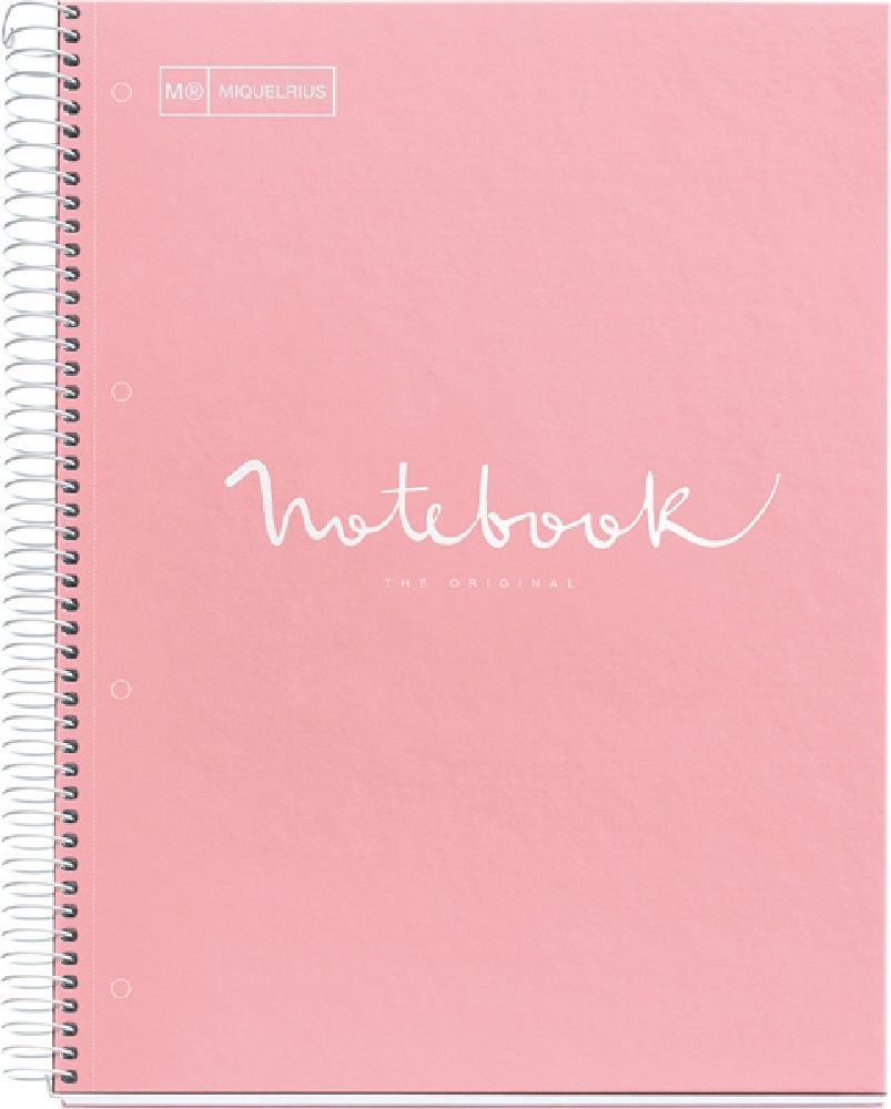 Miquelrius Emotions A4 PP 5x24 lapos pink kockás spirálfüzet