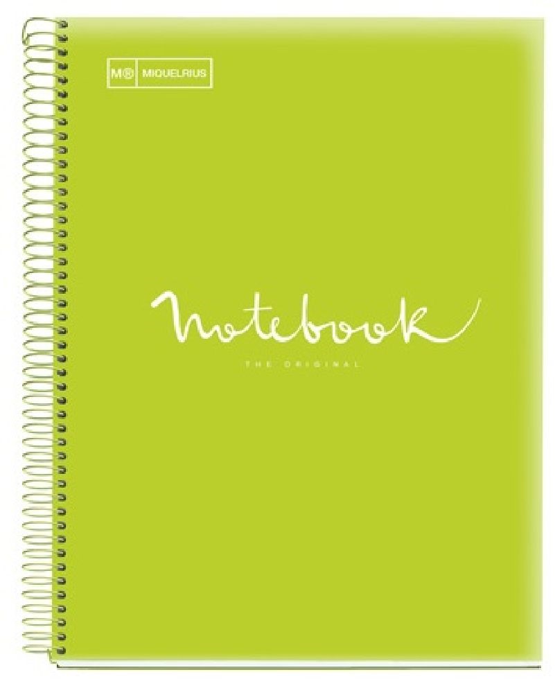 Miquelrius Emotions A5 PP 120 lapos lime kockás spirálfüzet