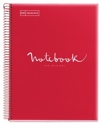 Miquelrius Emotions A5 PP 120 lapos piros kockás spirálfüzet