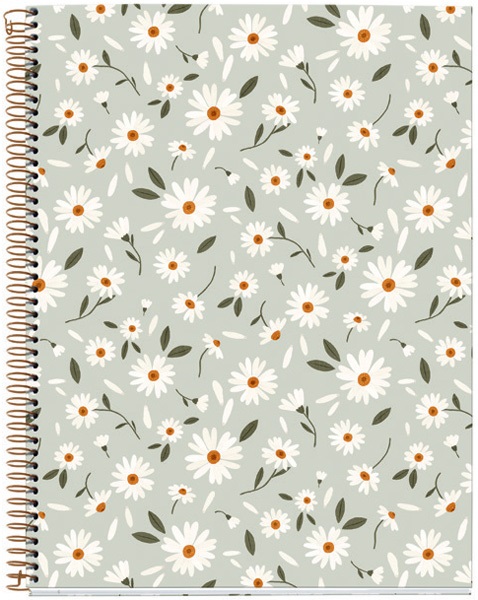 Miquelrius Green Flowers A4 4x30 lap vonalas spirálfüzet