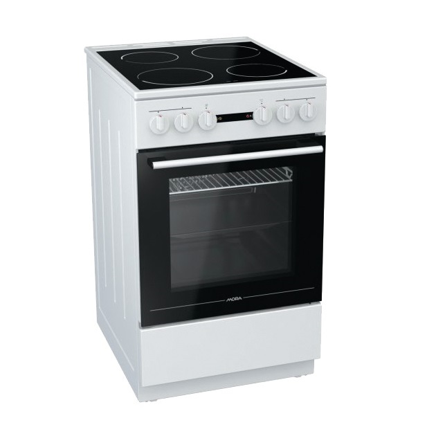 Mora C313AW fehér, szabadonálló, kerámialapos, elektromos, főzőzóna: 4, sütő:61L, grill, tűzhely