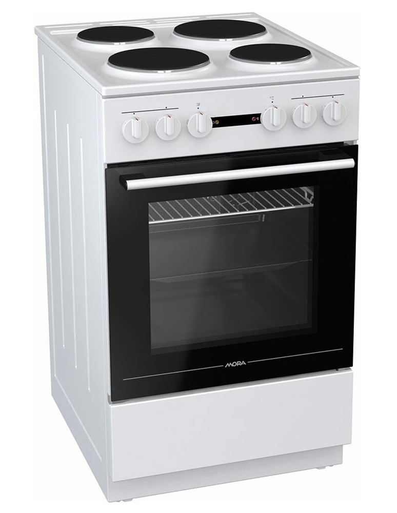 Mora E201AW fehér, szabadonálló, vasmagos, főzőzóna: 4, sütő:68L, grill, tűzhely