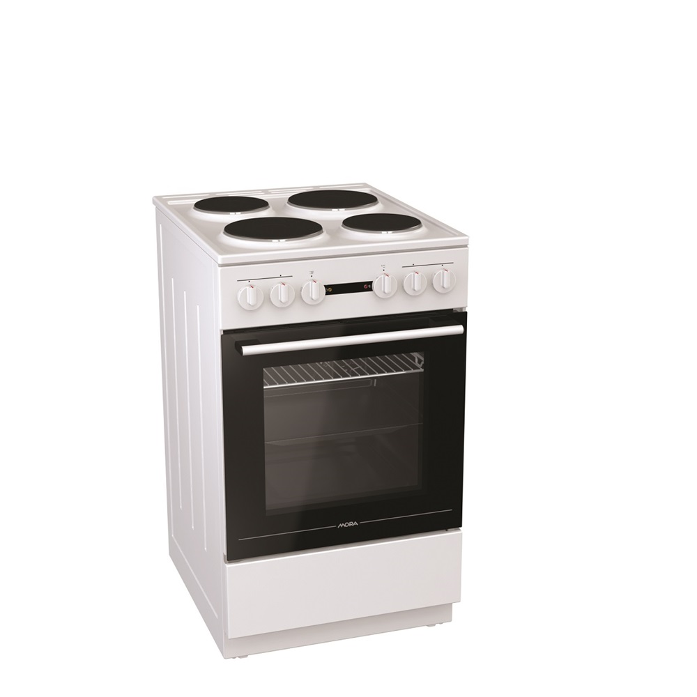 Mora E201AW fehér, szabadonálló, vasmagos, főzőzóna: 4, sütő:68L, grill, tűzhely