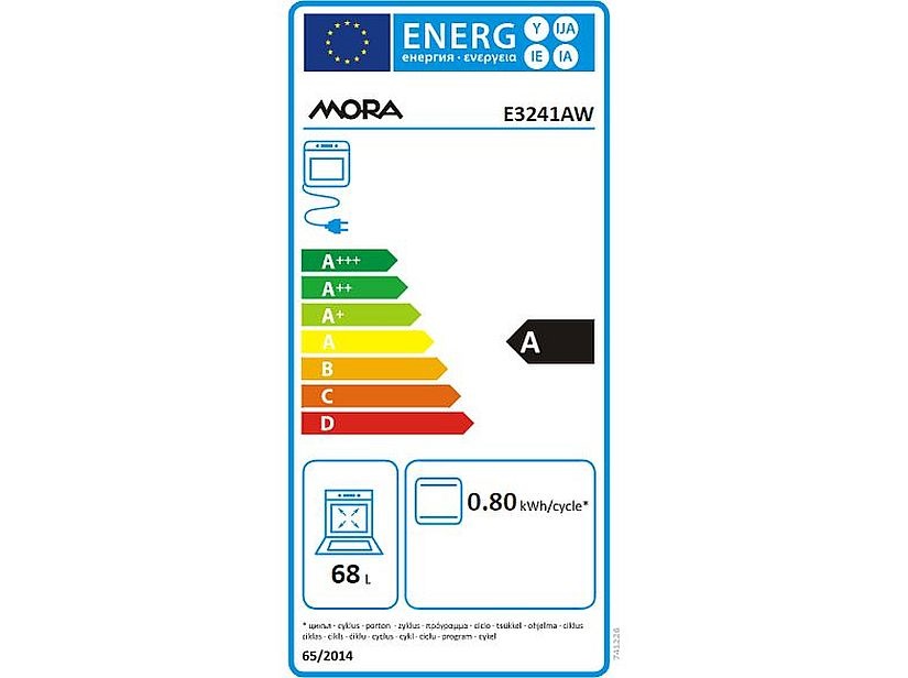 Mora E3241AW fehér, szabadonálló, elektromos, főzőzóna: 4, sütő:68L, grill, tűzhely