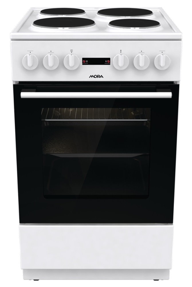 Mora E3241AW fehér, szabadonálló, elektromos, főzőzóna: 4, sütő:68L, grill, tűzhely