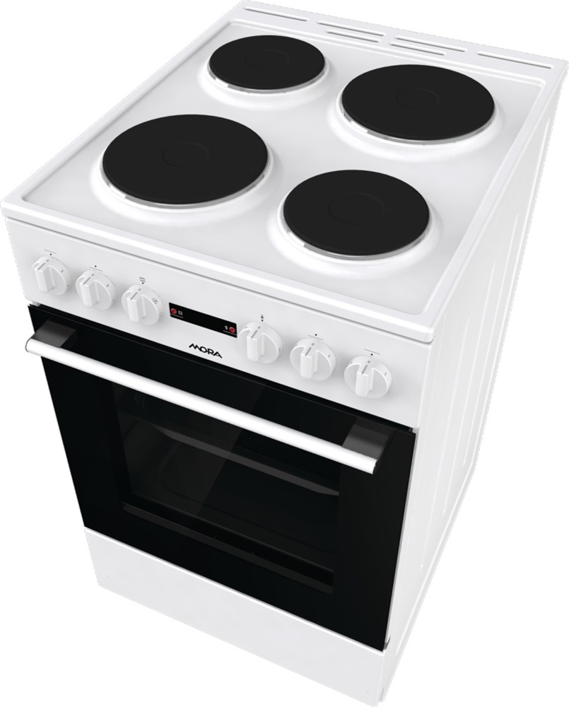 Mora E3241AW fehér, szabadonálló, elektromos, főzőzóna: 4, sütő:68L, grill, tűzhely
