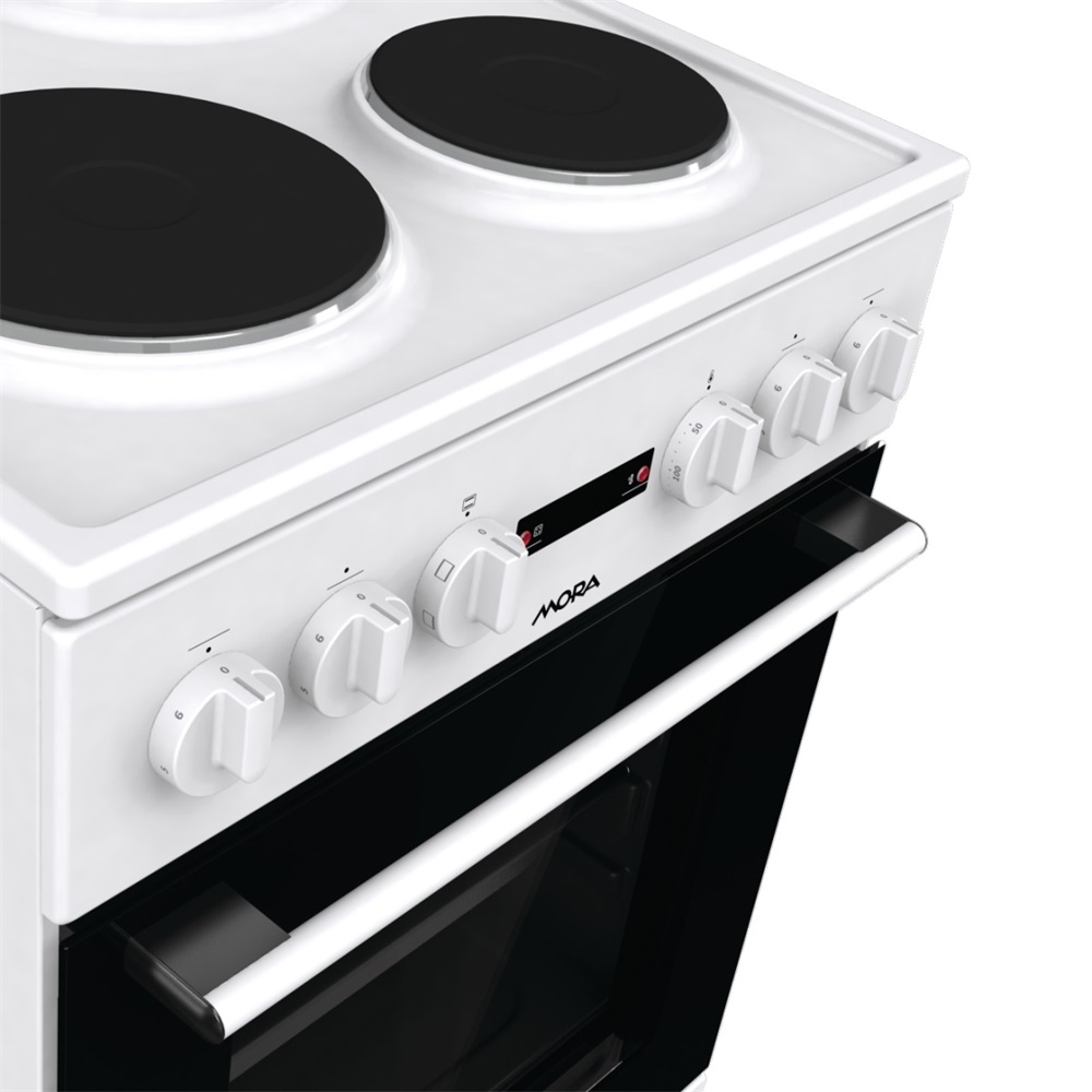 Mora E3241AW fehér, szabadonálló, elektromos, főzőzóna: 4, sütő:68L, grill, tűzhely