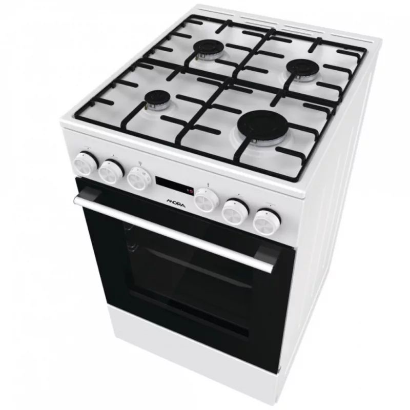 Mora K4255CW fehér, szabadonálló, gáz, kombinált, főzőzóna: 4, sütő:70L, grill, tűzhely