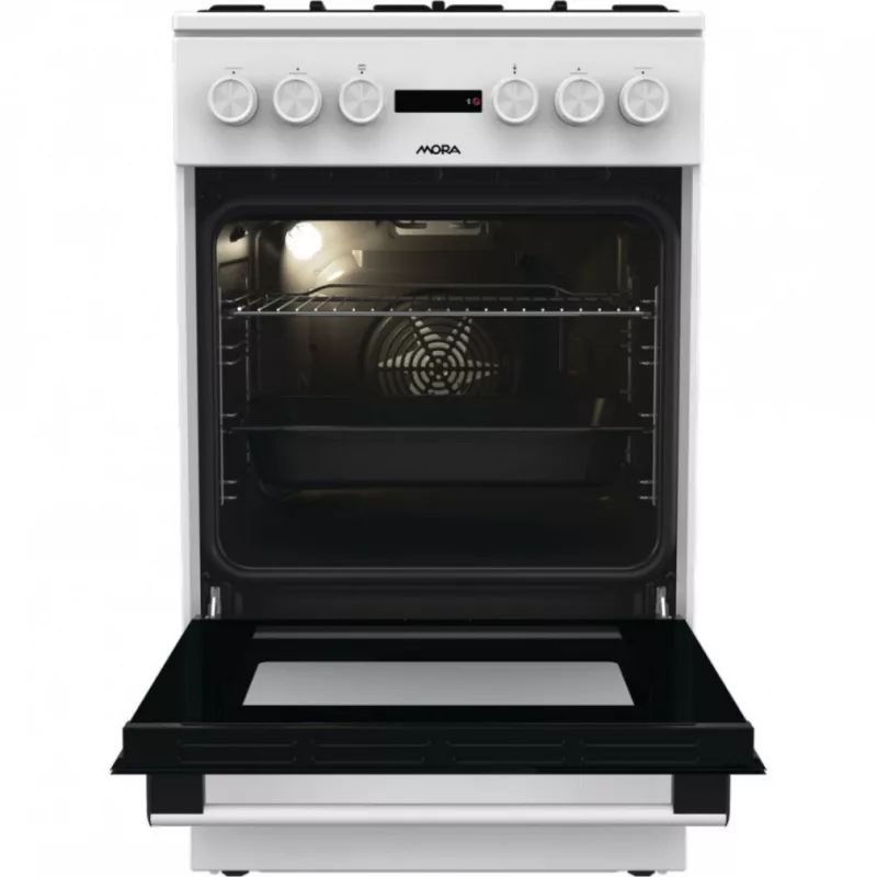 Mora K4255CW fehér, szabadonálló, gáz, kombinált, főzőzóna: 4, sütő:70L, grill, tűzhely
