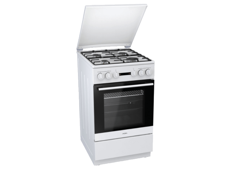Mora K 363 BW fehér, szabadonálló, gáz, kombinált, főzőzóna: 4, sütő:62L, grill, tűzhely