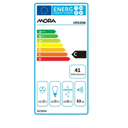 Mora OP630W fehér, hagyományos, méret:60cm, zajszint 63dB, páraelszívó (Újszerű)