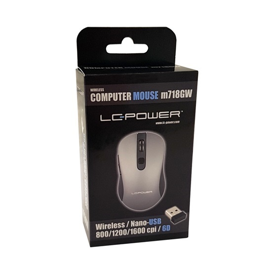 Mouse LC Power LC-M718GW egér - Fekete/Antracit