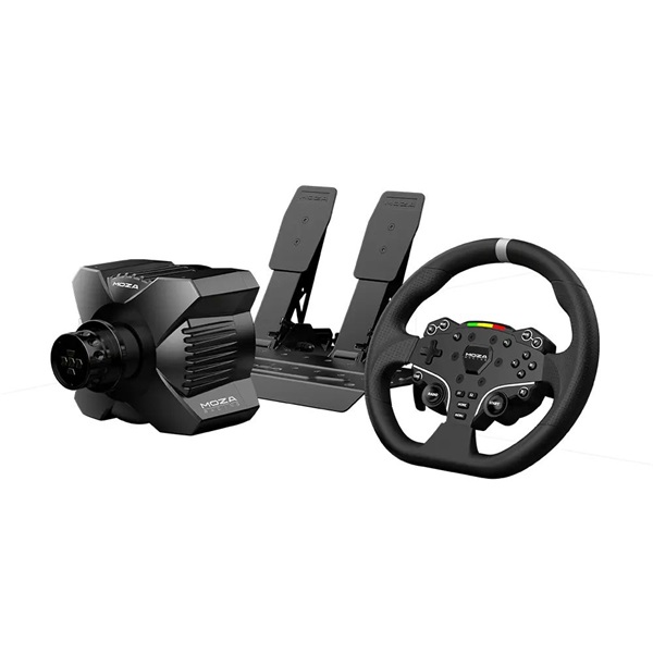 Moza Racing R3 PC szimulátor szett - Direct Drive, R3 bázis, ES kormány, SR-P Lite pedál, bilincs