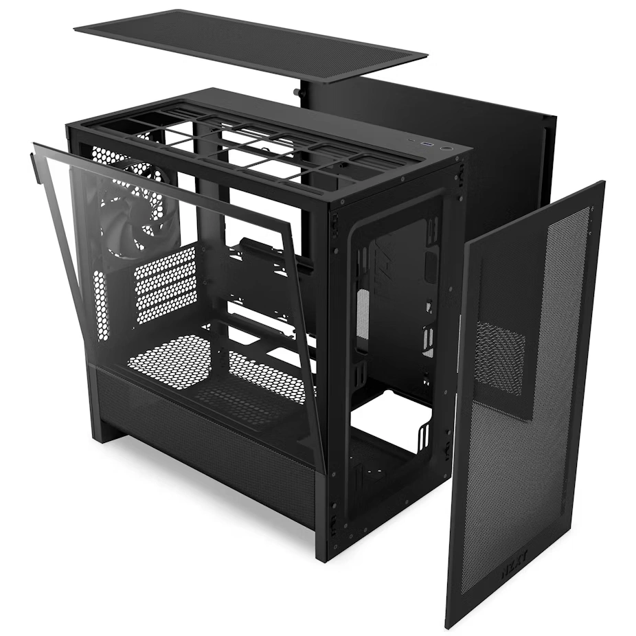 NZXT H3 Flow fekete (táp nélküli) ablakos mATX ház