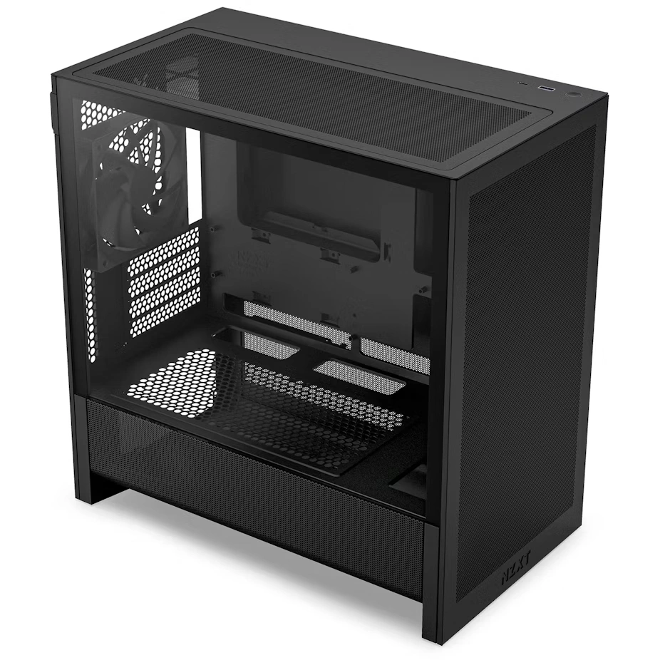 NZXT H3 Flow fekete (táp nélküli) ablakos mATX ház