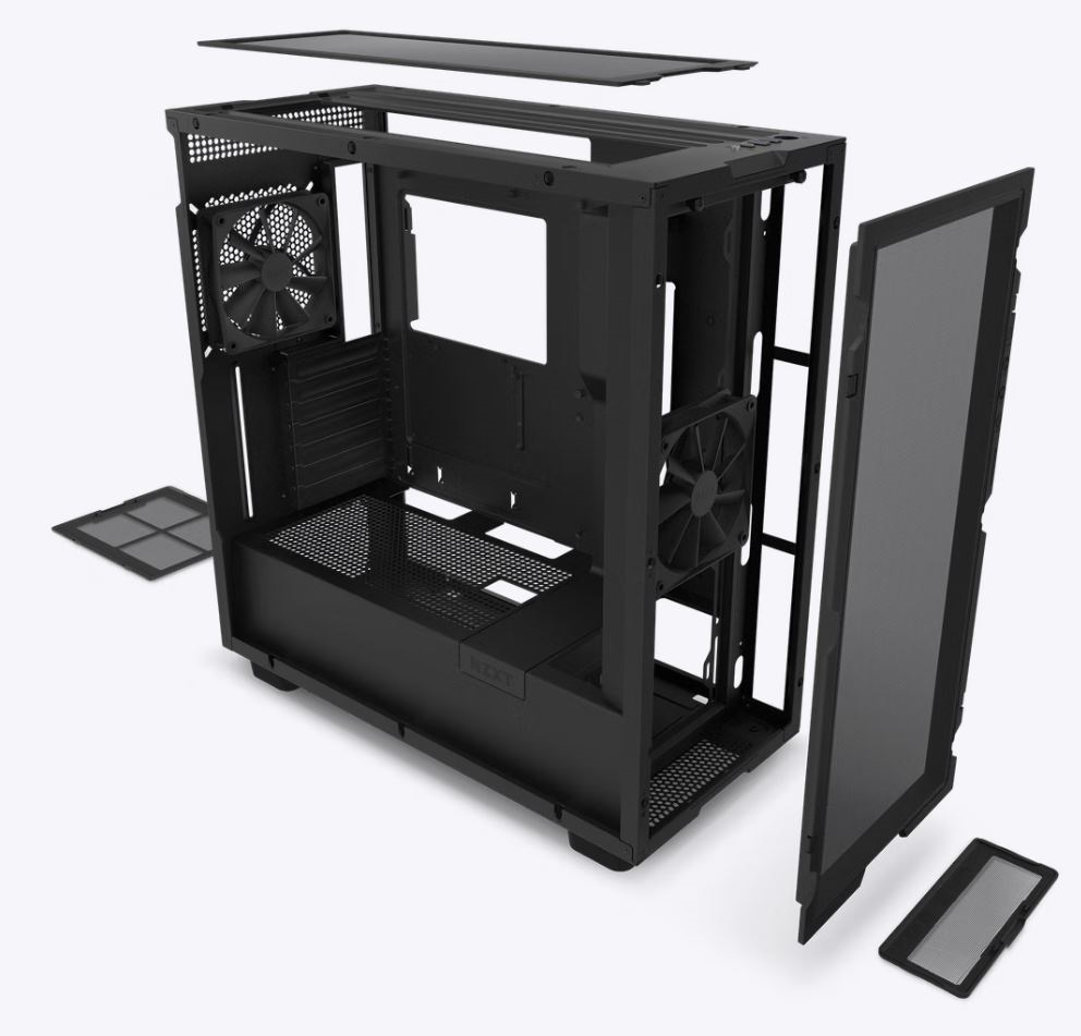 NZXT H7 Flow Fekete (Táp nélküli) ablakos ATX ház