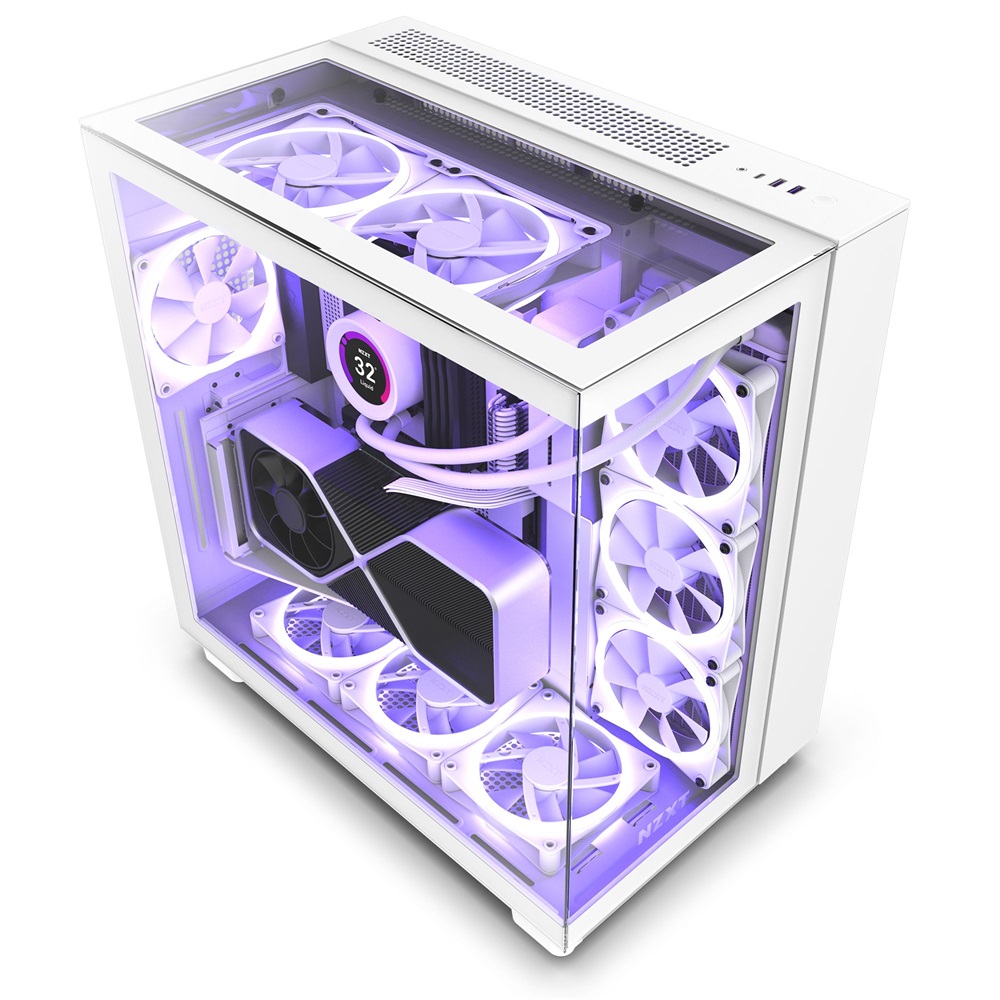 NZXT H9 Elite Fehér (Táp nélküli) ablakos ATX ház (Újszerű)