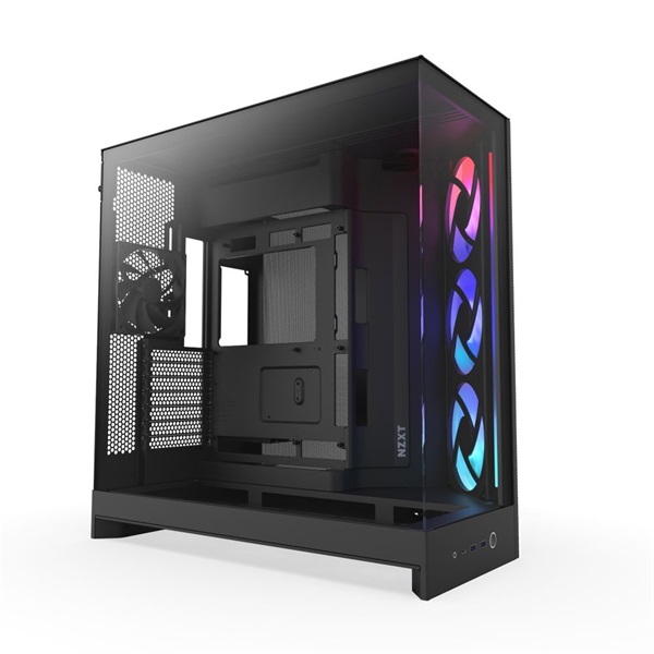 NZXT H9 Flow RGB 2025 fekete (táp nélküli) ablakos ATX ház