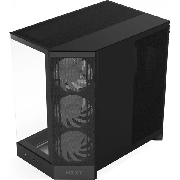 NZXT H9 Flow RGB 2025 fekete (táp nélküli) ablakos ATX ház