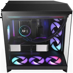 NZXT H9 Flow RGB 2025 fekete (táp nélküli) ablakos ATX ház