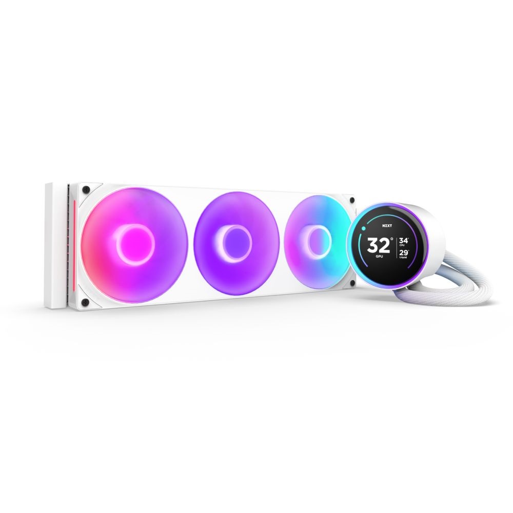 NZXT Kraken Elite 360 RGB V2 360mm fehér vízhűtéses processzor hűtő