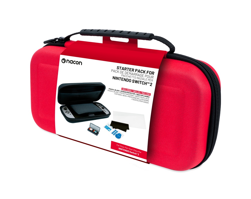 Nacon 2809496 Nintendo Switch 2 piros utazótok + fólia