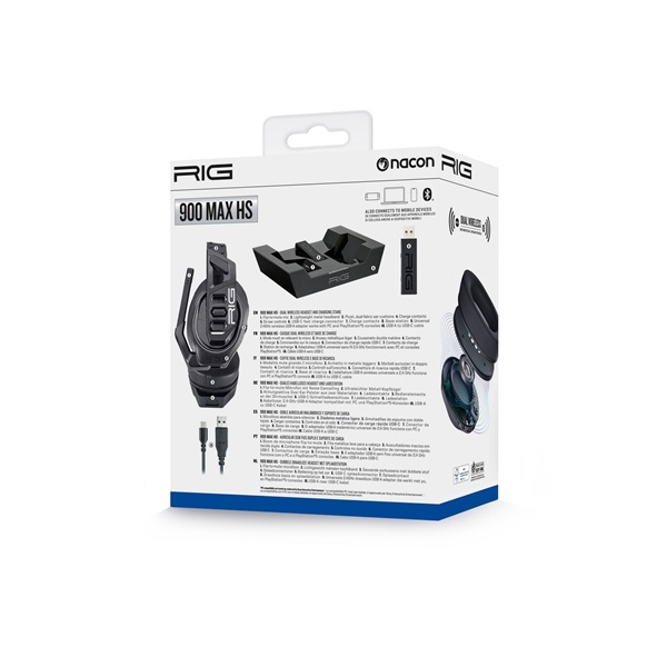 Nacon 2809610 RIG 900 MAX HS PS5 fekete gamer headset