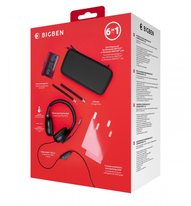BigBen 2807405 Essential Pack Nintendo Switch fekete headset csomag