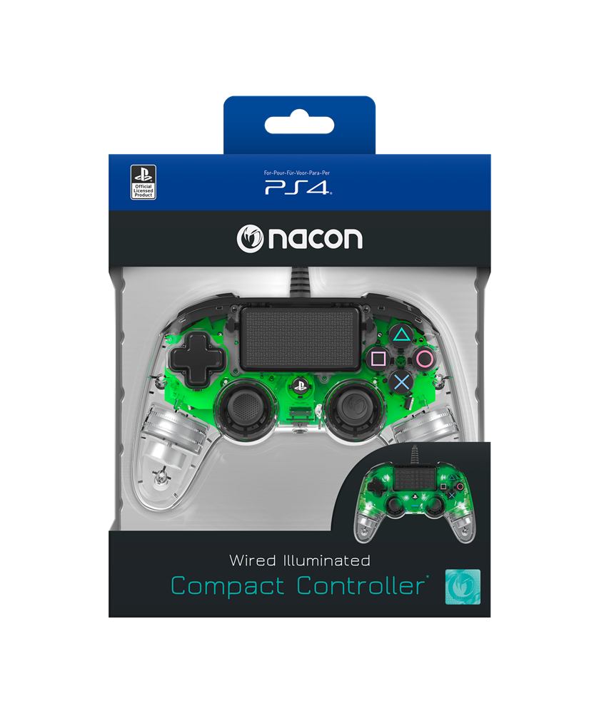 Nacon 2804956 Compact PS4 átlátszó-halványzöld vezetékes kontroller