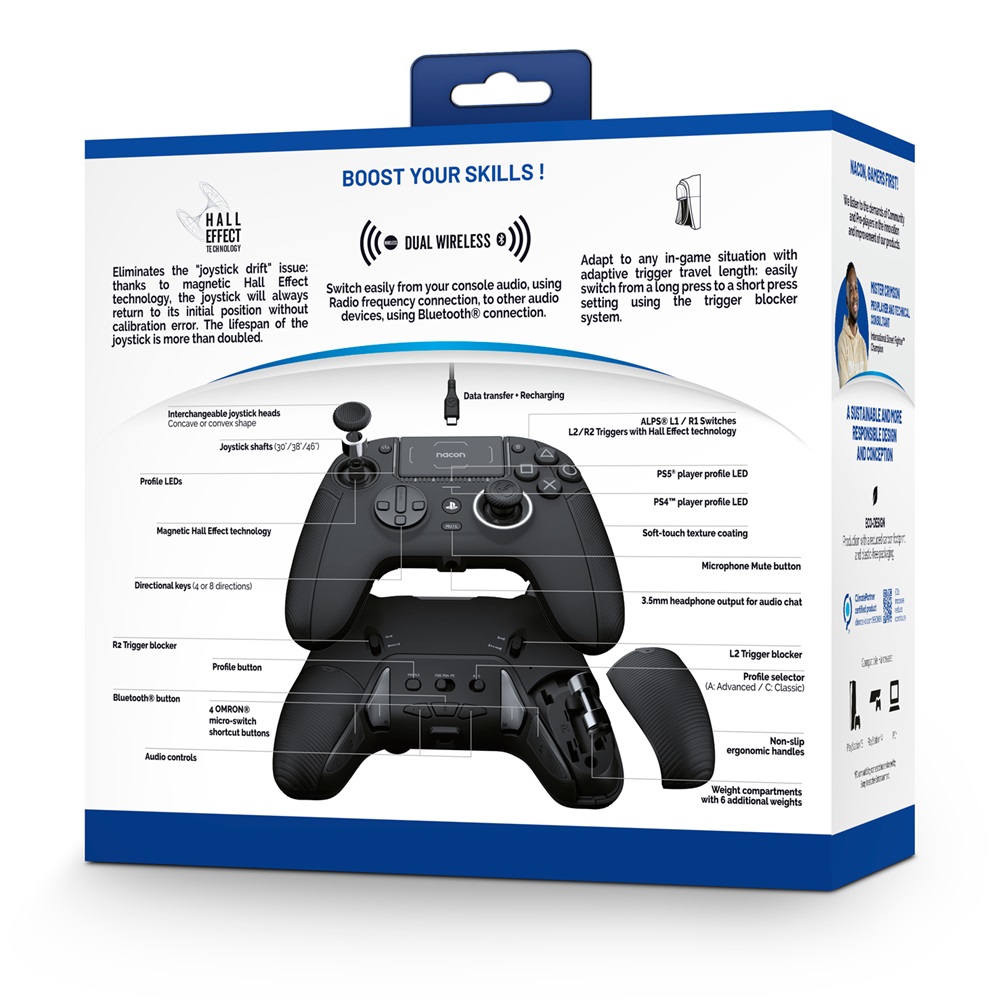 Nacon 2808848 Revolution 5 Pro PC/PS4/PS5 vezetékes és vezeték nélküli fekete kontroller