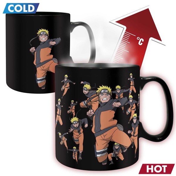 Naruto Shippuden Multicloning 460ml hőre változó bögre