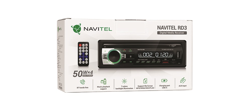 Navitel RD3 1DIN USB/Bluetooth/AUX/microSD autóhifi fejegység