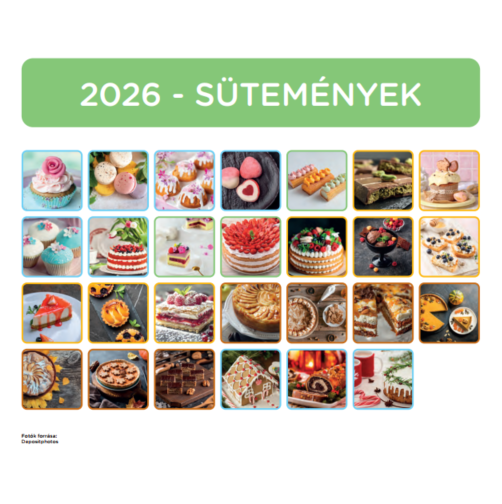 Nebulo Sütemények 2026 2 heti mágneses naptár