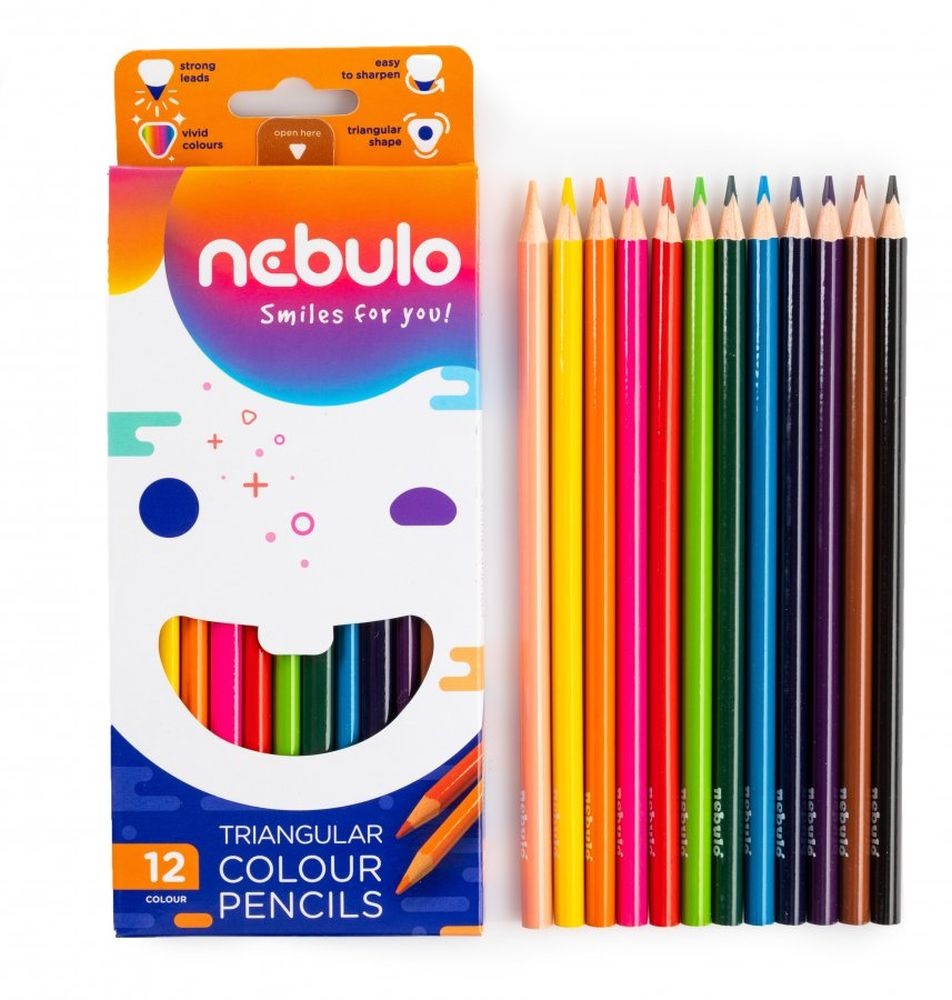 Nebulo háromszög alakú 12db-os színes ceruza készlet