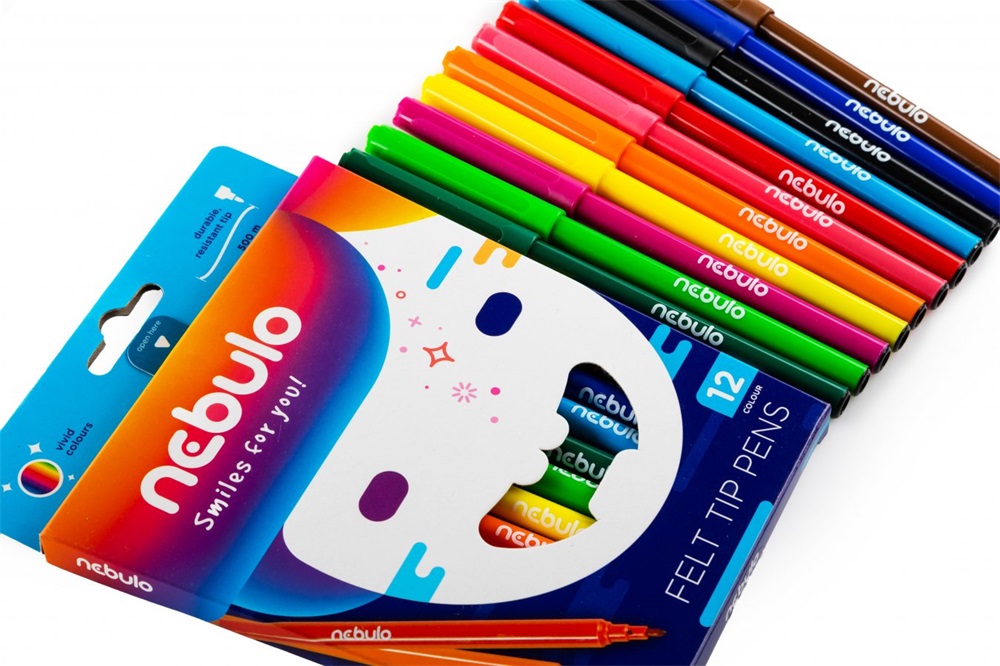 Nebulo vízbázisú 12 db színes filctoll készlet
